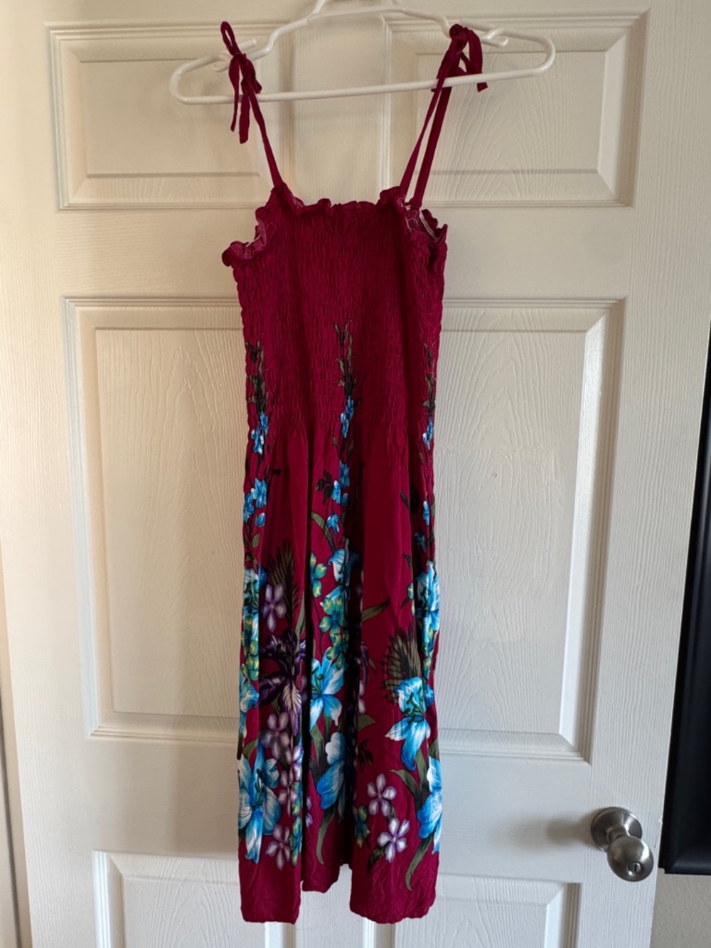 Magenta Floral Tie-Shoulder Sundress
